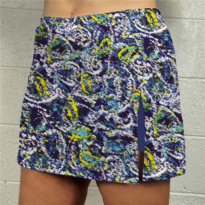 Side Slit Golf Skort - Blue Lagoon w/ Navy Shorts