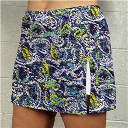 Side Slit Golf Skort - Blue Lagoon w/ White Shorts