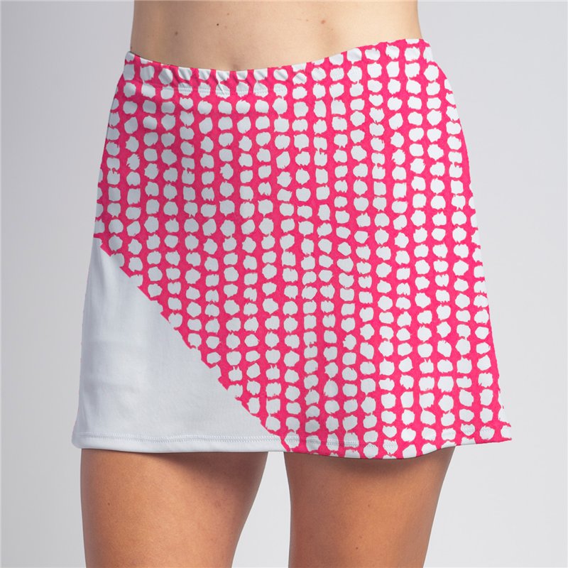 Bias Skort - Pink Splotch Dot w/ White