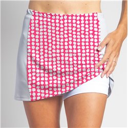 Slimming Panel Skort - Pink Splotch Dots with White side panels
