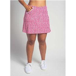 Golf/Walking Zipper Pocket Skort - Pink Splotch Dot