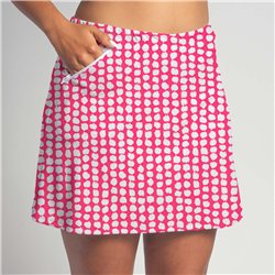 Golf/Walking Zipper Pocket Skort - Pink Splotch Dot