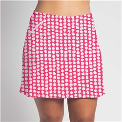 Golf/Walking Zipper Pocket Skort - Pink Splotch Dot