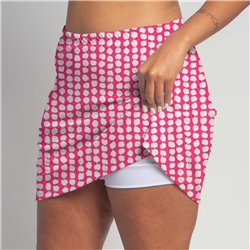 Golf/Walking Zipper Pocket Skort - Pink Splotch Dot
