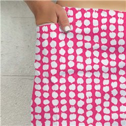 Side Slit Golf Skort - Pink Splotch Dots w/ White Shorts
