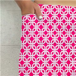 Side Slit Golf Skort - Pink Lattice w/ White Shorts