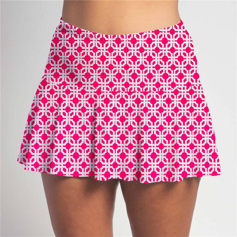 Flounce Skort - Pink Lattice
