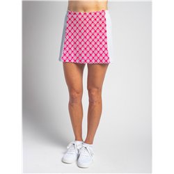 Slimming Panel Skort - Pink Lattice with White side panels