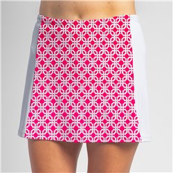 Slimming Panel Skort - Pink Lattice with White side panels