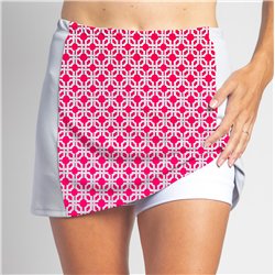 Slimming Panel Skort - Pink Lattice with White side panels