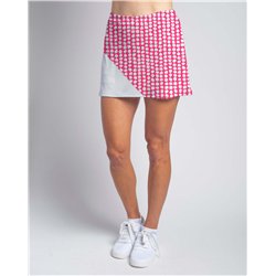 Bias Skort - Pink Lattice w/ White