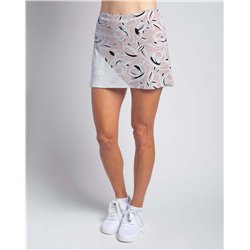 Bias Skort - Pink Petals w/ White