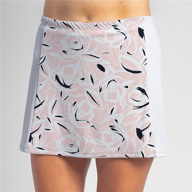Slimming Panel Skort - Pink Petals with White side panels