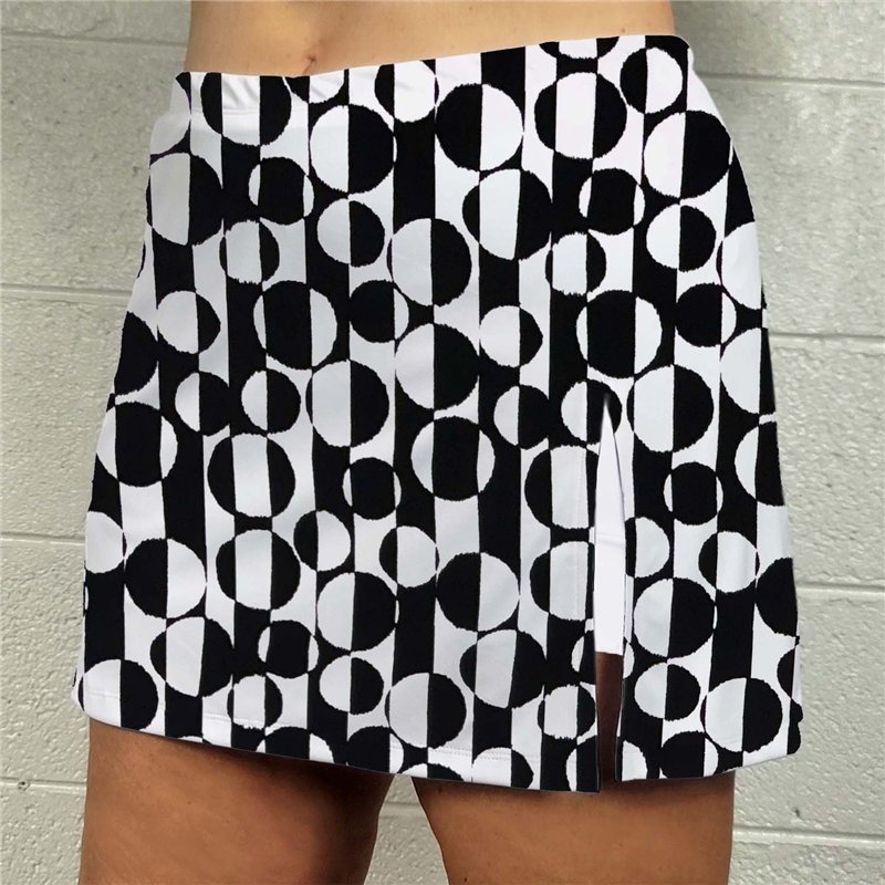 Side Slit Golf Skort - BW Mod w/ White Shorts