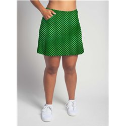 Golf/Walking Zipper Pocket Skort - Kelly Mini Dot