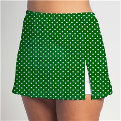 Side Slit Skort - Kelly Mini Dot w WHITE shorts