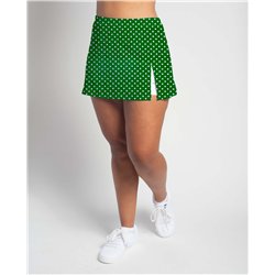 Side Slit Skort - Kelly Mini Dot w WHITE shorts
