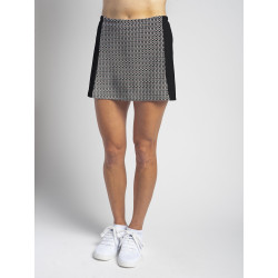 Slimming Panel Skort - Red/Black Ikat with Black