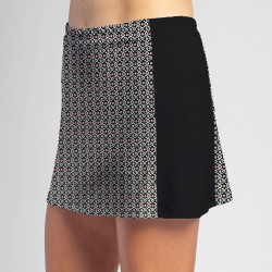 Slimming Panel Skort - Red/Black Ikat with Black