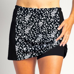 Slimming Panel Skort - Scattered Dots with Black