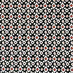 Red Black Ikat Dot fabric swatch