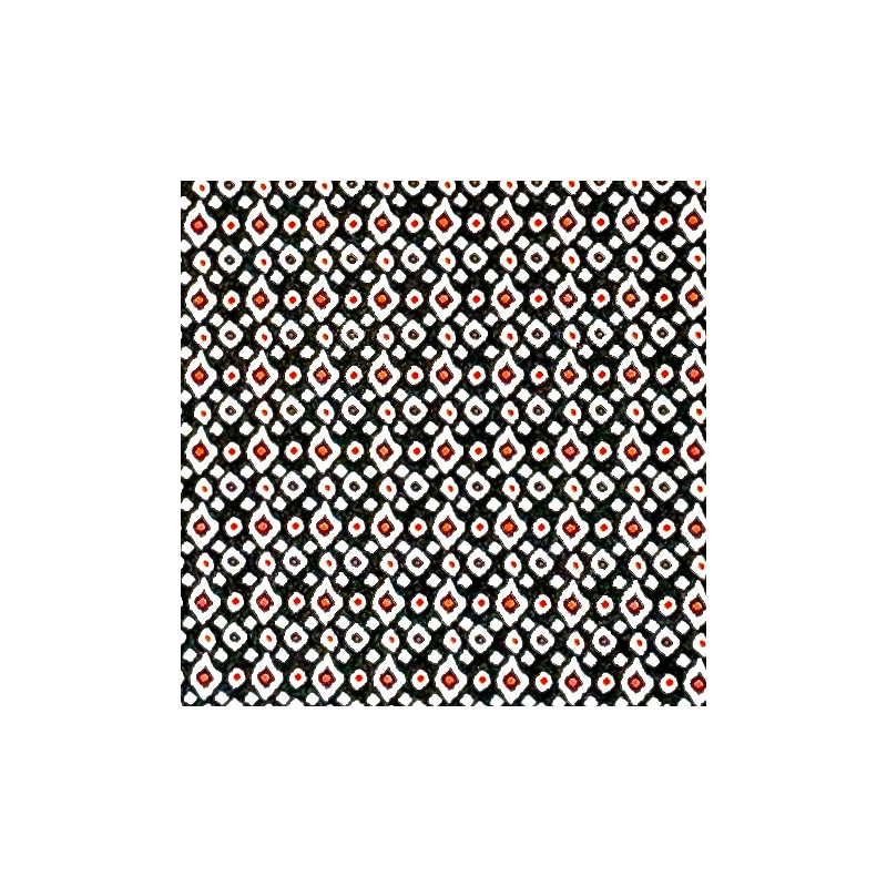 Red Black Ikat Dot fabric swatch