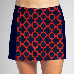 Slimming Panel Skort - Navy/Red Medallion with Navy Slimming Panel Skort - Navy/Red Medallion with Navy