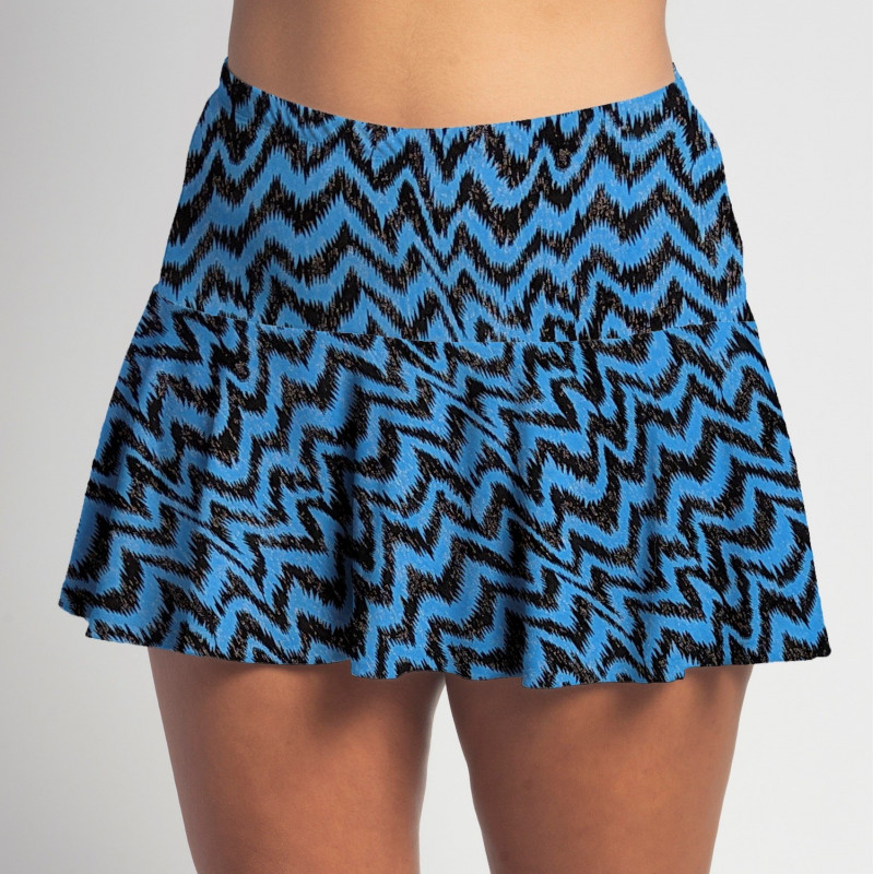 Flounce Skort - Turquoise Black Attack