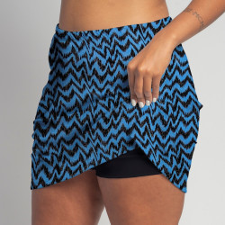 Golf/Walking Zipper Pocket Skort - Turquoise Black Attack