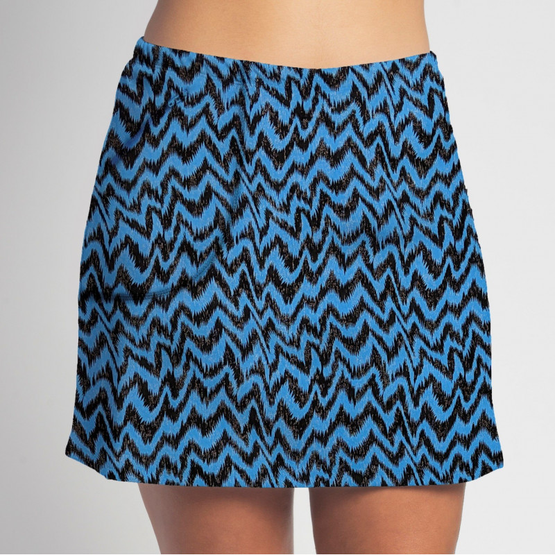 Golf/Walking Zipper Pocket Skort - Turquoise Black Attack