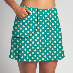 Golf/Walking Zipper Pocket Skort - Jade Dot