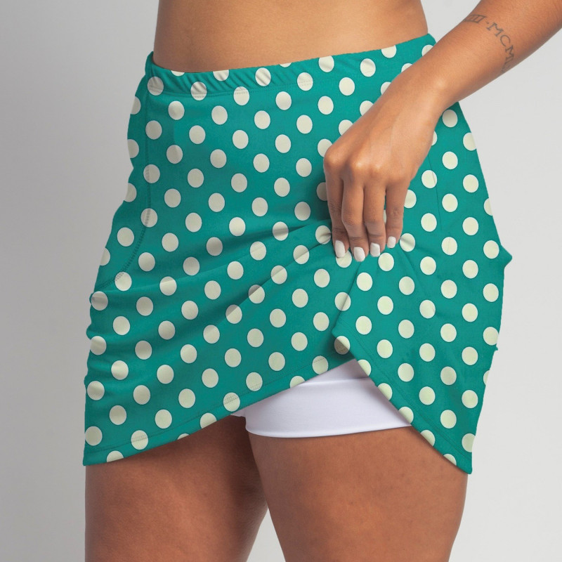 Golf/Walking Zipper Pocket Skort - Jade Dot