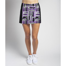 Slimming Panel Skort - Violet Crosshatch-Black Side panels 