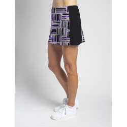 Slimming Panel Skort - Violet Crosshatch-Black Side panels 