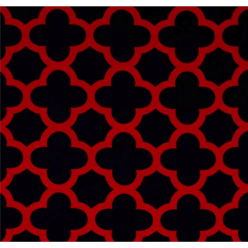 Navy Red Medallion fabric swatch