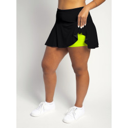 Flounce Skort - Black Solid w/Neon Shorts