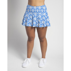 Flounce Skort - Turquoise Geometric all over print