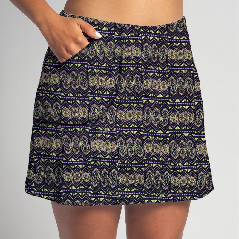 Golf/Walking Zipper Pocket Skort - Mardi Gras