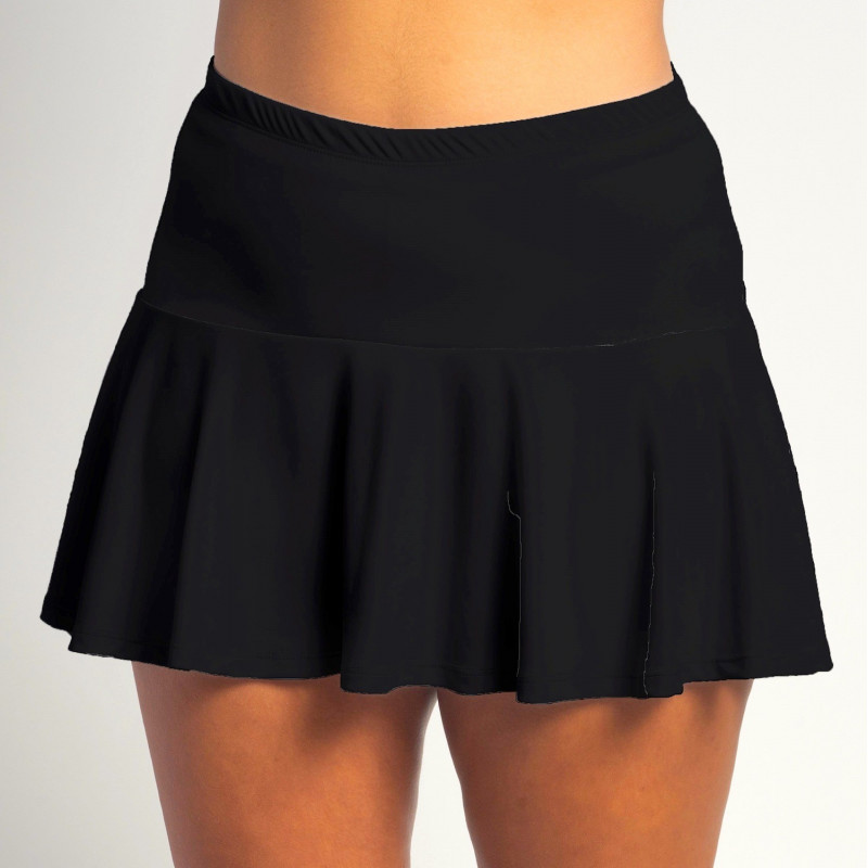 Flounce Skort - Black Solid w/Fuchsia Shorts