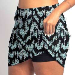 Golf/Walking Zipper Pocket Skort - Mint Mini Dot