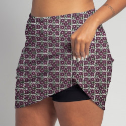 Golf/Walking Zipper Pocket Skort - Midnight Zinnia