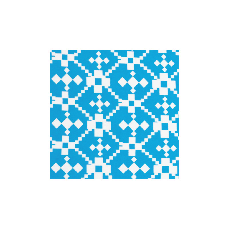 Turquoise Geometric fabric swatch