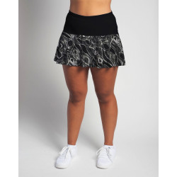 Flounce Skort - Charcoal Knots with Black