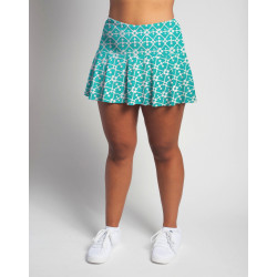 Flounce Skort - Jade Geometric all over print