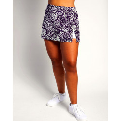 Side Slit Skort - Fight Fight Plum and White - White Shorts