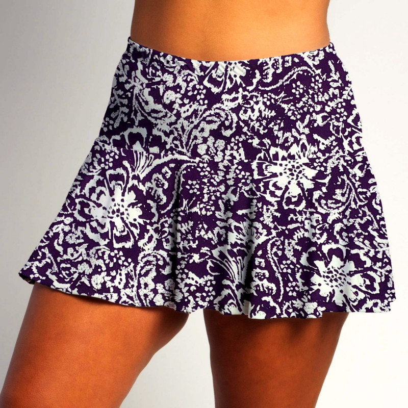 Flounce Skort- Fight Fight Plum and White all over print