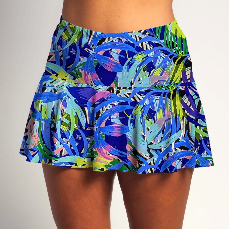 Flounce Skort - Bluegrass with Cobalt