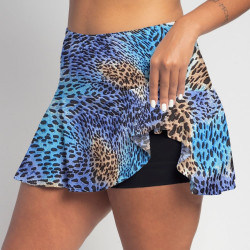 Flounce Skort - Turquoise Cheetah Flounce Skort - Turquoise Cheetah