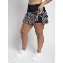 Flounce Skort - BW Circle w/ Black Top