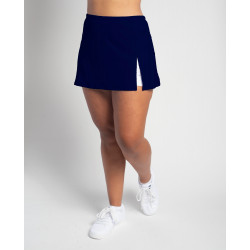 Side Slit Skort - Navy Solid w/ White Shorts